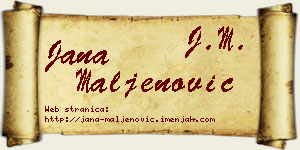 Jana Maljenović vizit kartica